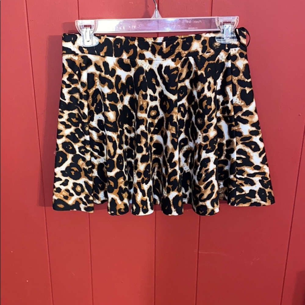 Leopard Print Mini Skirt